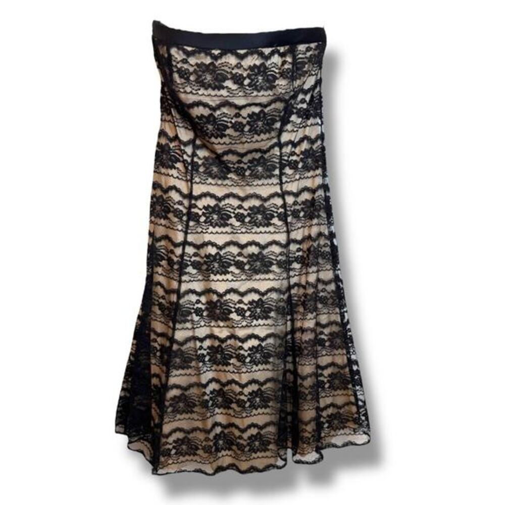 Niki Livas Black Lace Lined Halter Dress Corset Lace Back Size 4 VTG USA